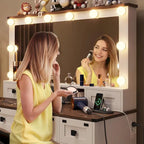 Tocador Trucco con Grande Specchio Hollywoodiano e Lampadine