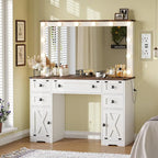 Tocador Trucco con Grande Specchio Hollywoodiano e Lampadine