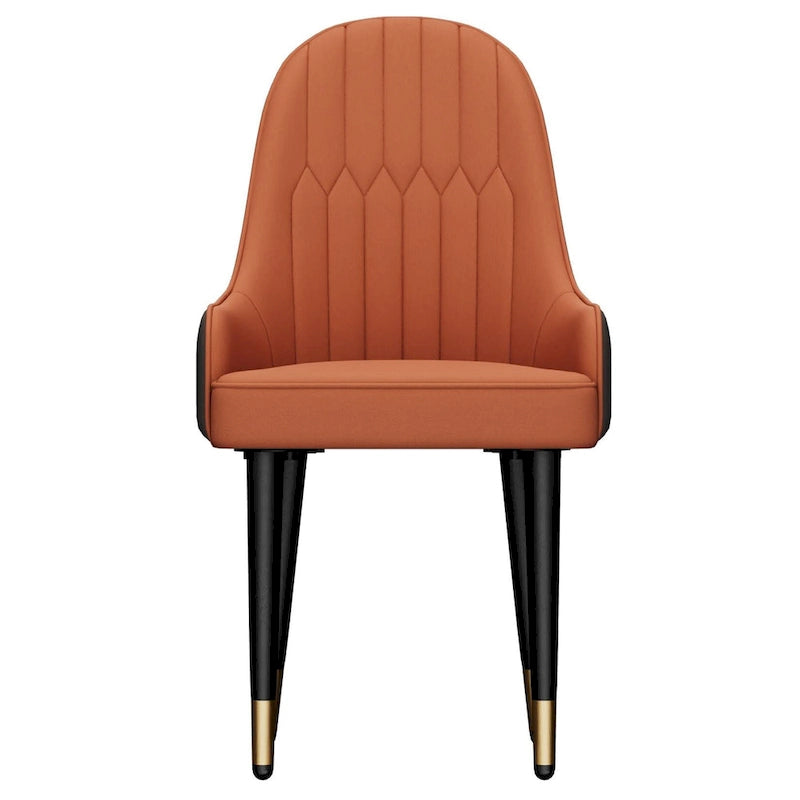 Set di 2 sedie da pranzo moderne, rivestite in microfibra e similpelle, gambe in metallo - 52x49x90 cm