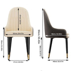 Set di 2 sedie da pranzo moderne, rivestite in microfibra e similpelle, gambe in metallo - 52x49x90 cm