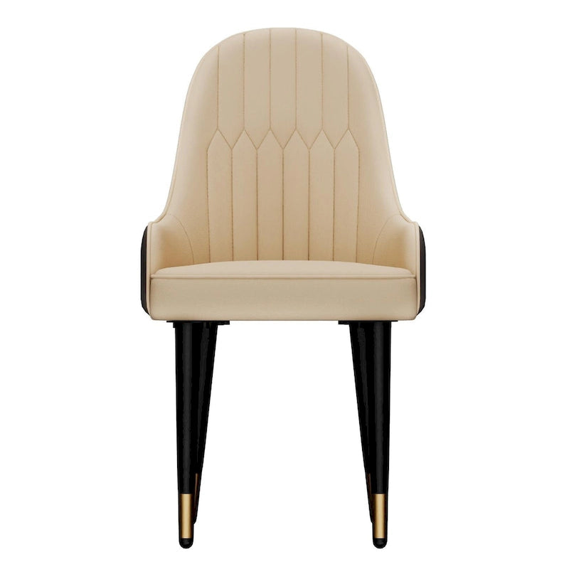 Set di 2 sedie da pranzo moderne, rivestite in microfibra e similpelle, gambe in metallo - 52x49x90 cm