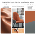 Set di 2 sedie da pranzo moderne, rivestite in microfibra e similpelle, gambe in metallo - 52x49x90 cm