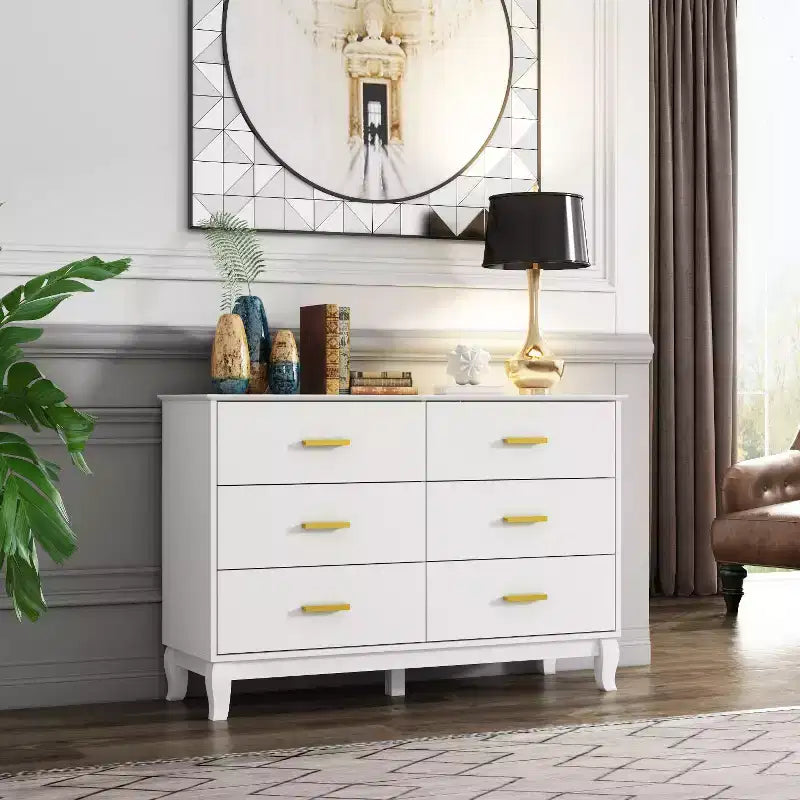 Famapy 6 Drawers Dresser Drawer Storage Chest of Drawers