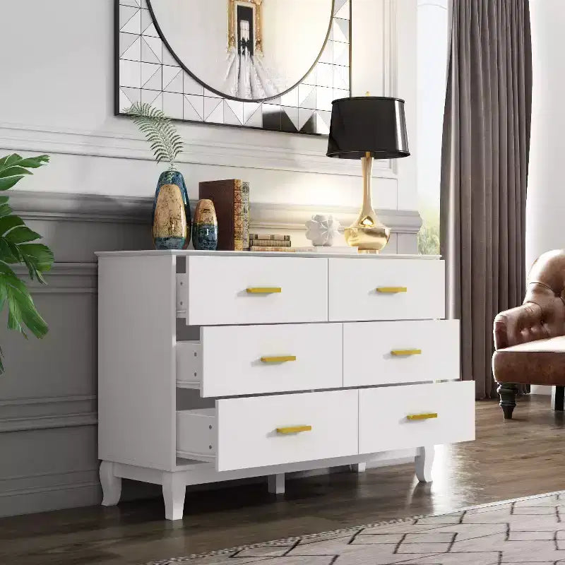 Famapy 6 Drawers Dresser Drawer Storage Chest of Drawers