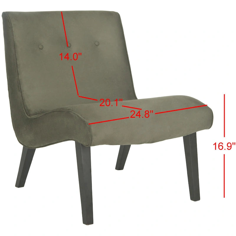SAFAVIEH Sibille, sedia Mid-Century verde foresta - 25.2 x 29.9 x 30.7 - 25Lx30Px31H