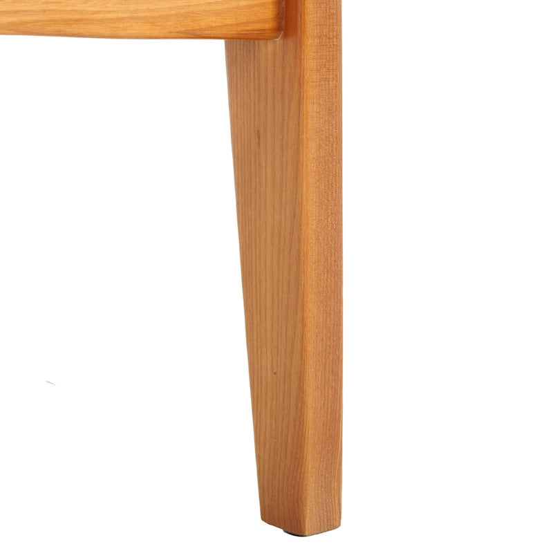 Poltrona d'Appoggio in Legno Massello di Frassino con Cuscino Imbottito, Struttura Reclinabile, Tessuto Antimacchia Marrone Caramello