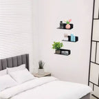 Unique Bargains Bathroom Bedroom Kitchen Acrylic Wall Floating Shelves 9 x 4 3 Pcs