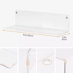 Unique Bargains Bathroom Bedroom Kitchen Acrylic Wall Floating Shelves 9 x 4 3 Pcs