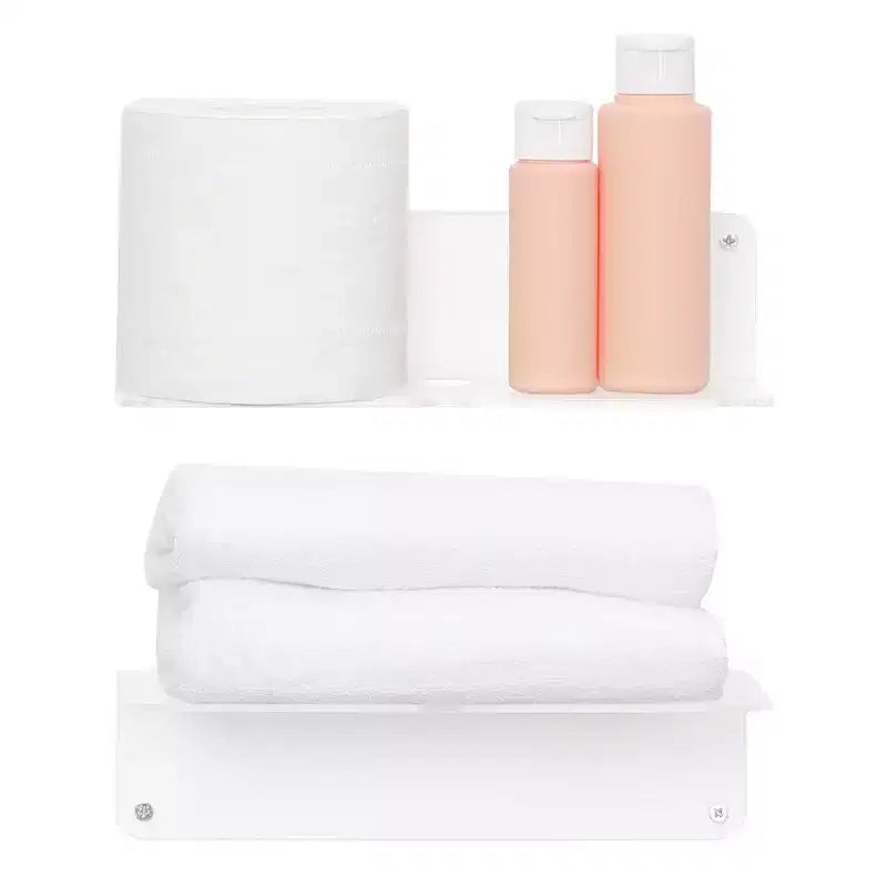 Unique Bargains Bathroom Bedroom Kitchen Acrylic Wall Floating Shelves 9 x 4 3 Pcs