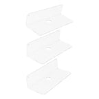 Unique Bargains Bathroom Bedroom Kitchen Acrylic Wall Floating Shelves 9 x 4 3 Pcs