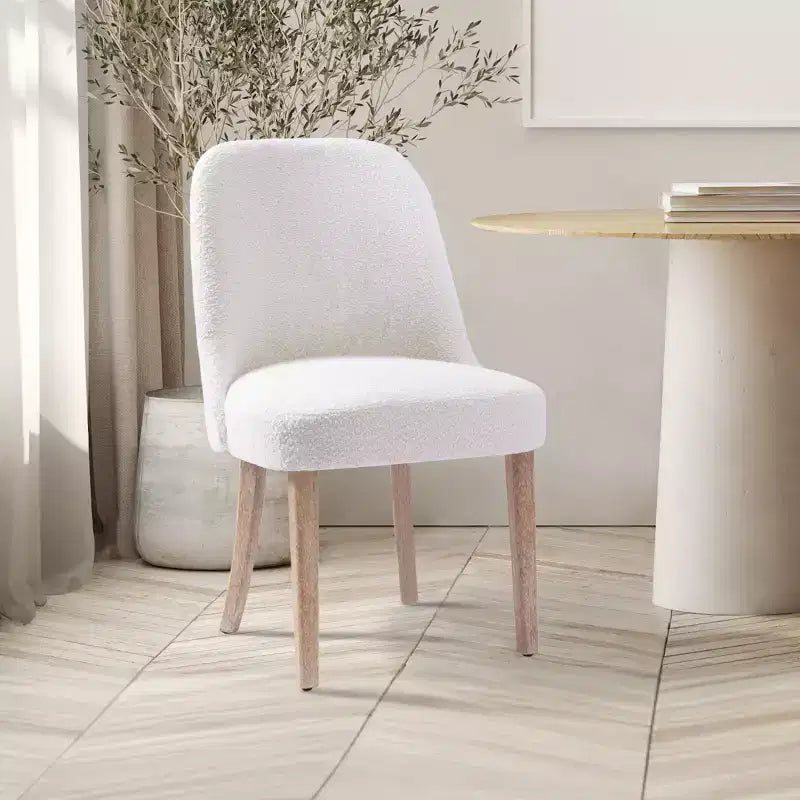 WestinTrends Mid-Century Modern Upholstered Boucle Dining Chair