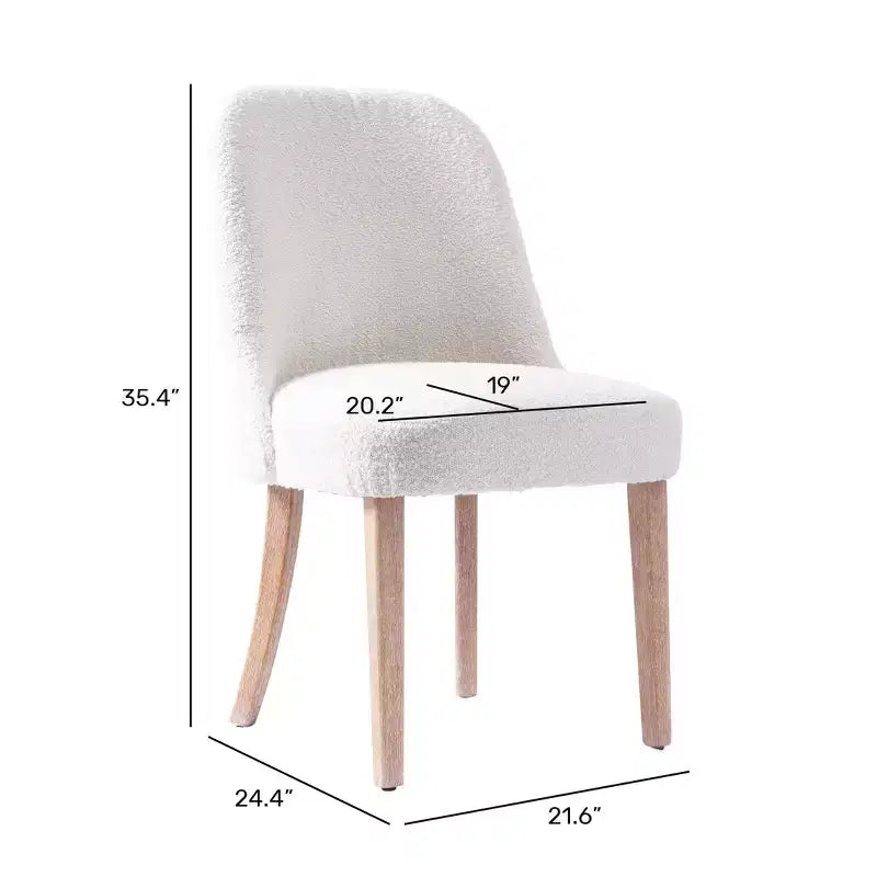 WestinTrends Mid-Century Modern Upholstered Boucle Dining Chair