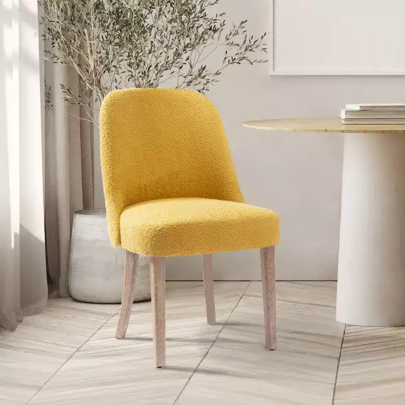 WestinTrends Mid-Century Modern Upholstered Boucle Dining Chair