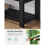 SONGMICS Bamboo Shoe Bench, 3-Tier Shoe Rack, Stable Shoe Organizer for Entryway Bench Seat Holds Up to 330 lb