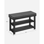 SONGMICS Bamboo Shoe Bench, 3-Tier Shoe Rack, Stable Shoe Organizer for Entryway Bench Seat Holds Up to 330 lb
