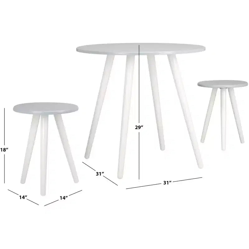 Whitman 3 Piece Dining Set - DNS1400A -Light Grey/White - Safavieh