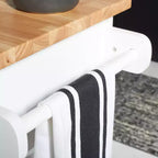 Kiko 2 Drawer 2 Shelf Kitchen Cart - KCH8704 - White/Natural - Safavieh