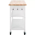 Kiko 2 Drawer 2 Shelf Kitchen Cart - KCH8704 - White/Natural - Safavieh