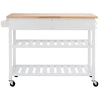 Kiko 2 Drawer 2 Shelf Kitchen Cart - KCH8704 - White/Natural - Safavieh