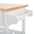 Kiko 2 Drawer 2 Shelf Kitchen Cart - KCH8704 - White/Natural - Safavieh