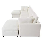 128.2W Modular Sectional Sofa, U-Shape Convertible Sofa Couch Set with Removable Ottomans 4S -ModernLuxe