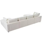 128.2W Modular Sectional Sofa, U-Shape Convertible Sofa Couch Set with Removable Ottomans 4S -ModernLuxe