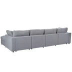 128.2W Modular Sectional Sofa, U-Shape Convertible Sofa Couch Set with Removable Ottomans 4S -ModernLuxe