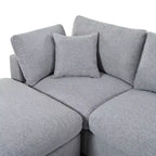 128.2W Modular Sectional Sofa, U-Shape Convertible Sofa Couch Set with Removable Ottomans 4S -ModernLuxe