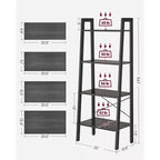 VASAGLE 4-Tier Ladder Shelf Bookshelf Bookcase Furniture Storage Rack Shelves