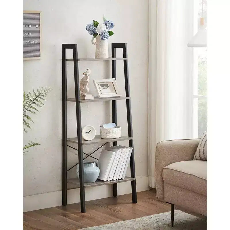 VASAGLE 4-Tier Ladder Shelf Bookshelf Bookcase Furniture Storage Rack Shelves