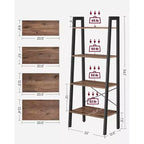 VASAGLE 4-Tier Ladder Shelf Bookshelf Bookcase Furniture Storage Rack Shelves