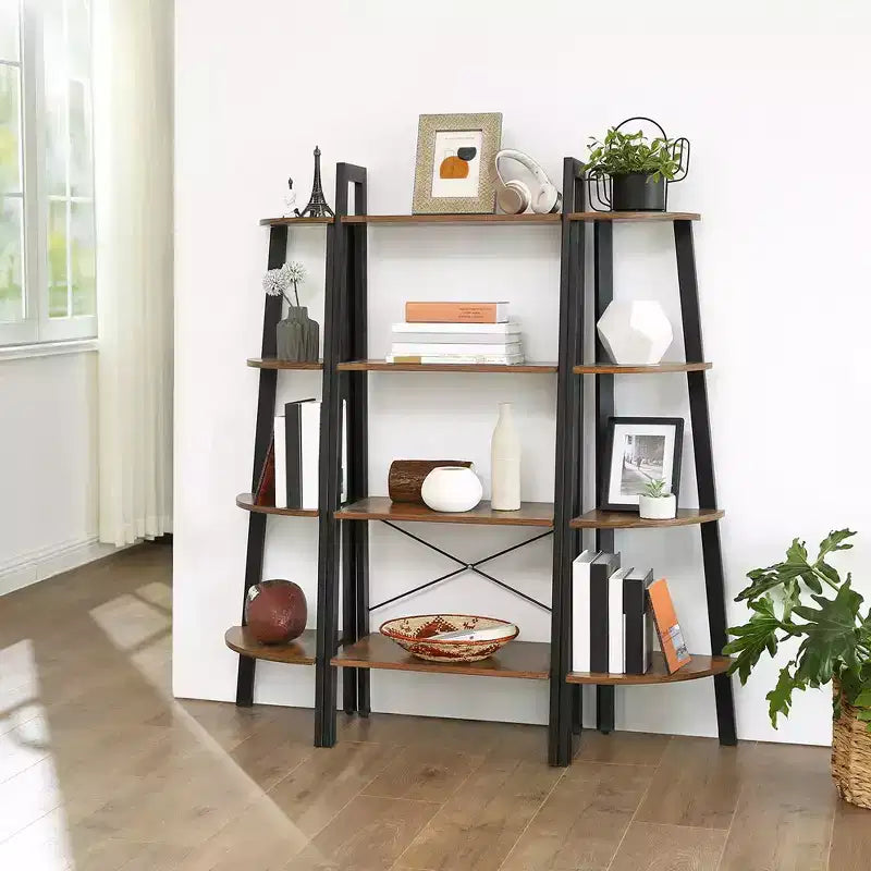 VASAGLE 4-Tier Ladder Shelf Bookshelf Bookcase Furniture Storage Rack Shelves