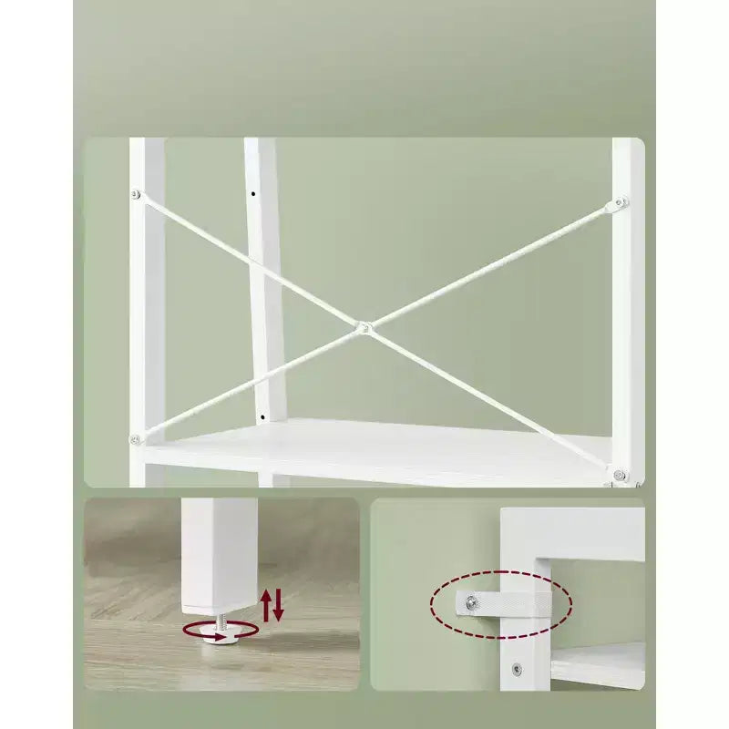 VASAGLE 4-Tier Ladder Shelf Bookshelf Bookcase Furniture Storage Rack Shelves