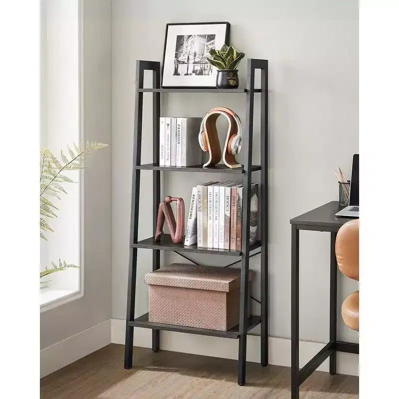 VASAGLE 4-Tier Ladder Shelf Bookshelf Bookcase Furniture Storage Rack Shelves