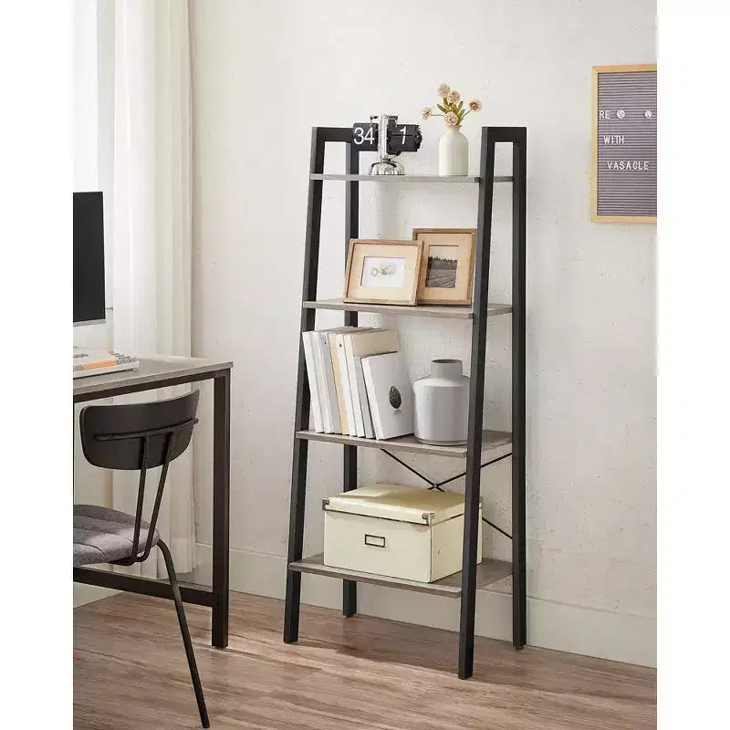 VASAGLE 4-Tier Ladder Shelf Bookshelf Bookcase Furniture Storage Rack Shelves