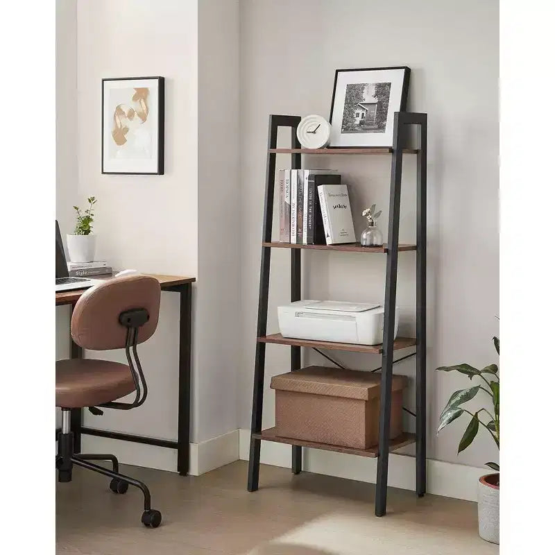 VASAGLE 4-Tier Ladder Shelf Bookshelf Bookcase Furniture Storage Rack Shelves