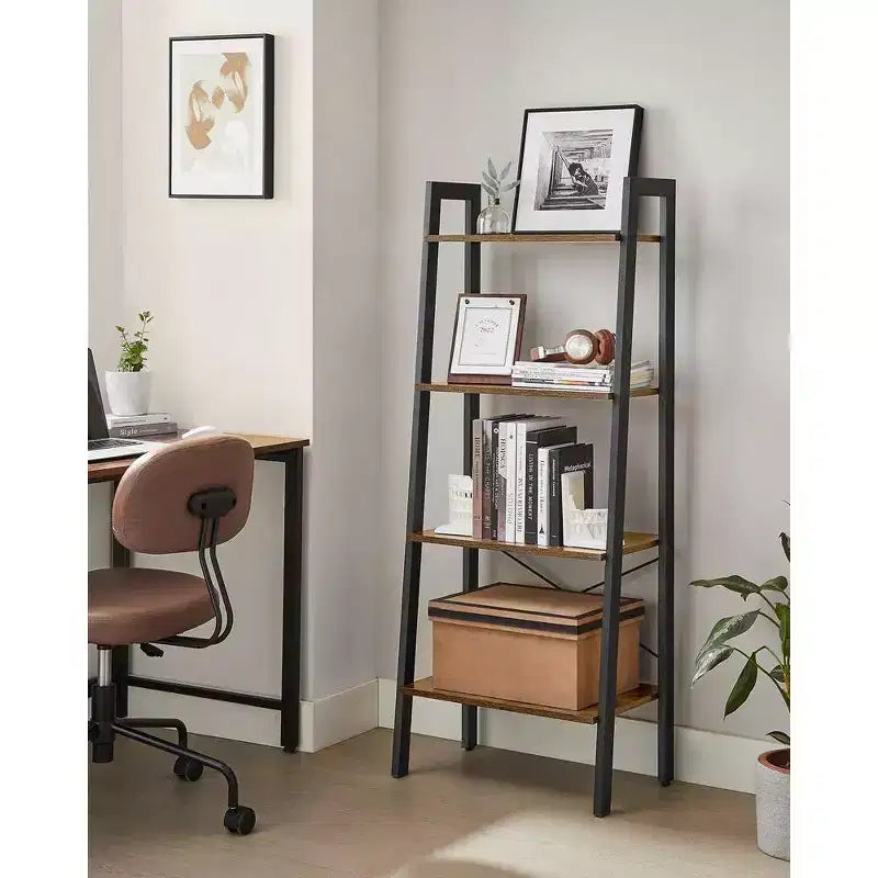 VASAGLE 4-Tier Ladder Shelf Bookshelf Bookcase Furniture Storage Rack Shelves