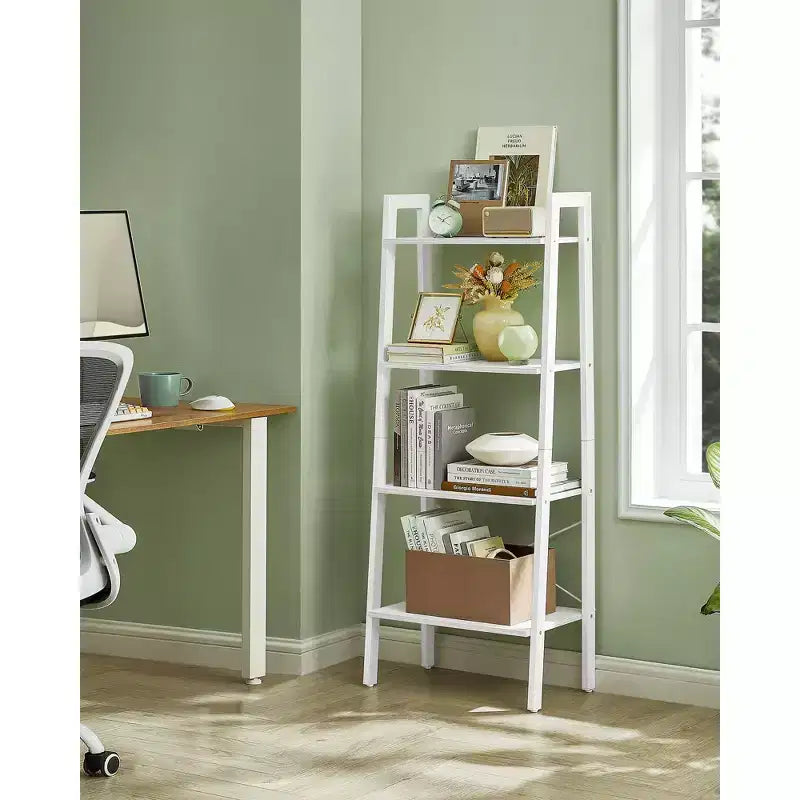 VASAGLE 4-Tier Ladder Shelf Bookshelf Bookcase Furniture Storage Rack Shelves