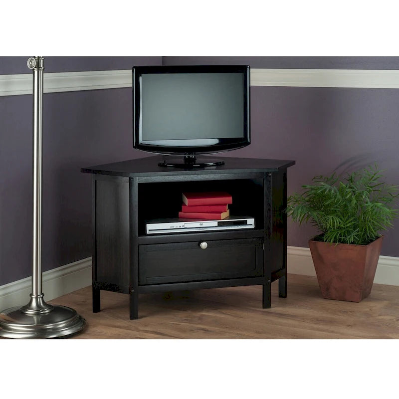 Mobile TV e multimediale ad angolo Zena, Espresso - 34,65 x 23,94 x 22,28 pollici