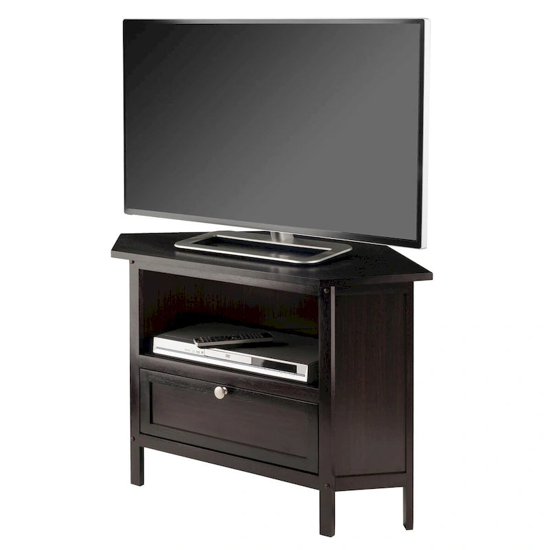 Mobile TV e multimediale ad angolo Zena, Espresso - 34,65 x 23,94 x 22,28 pollici