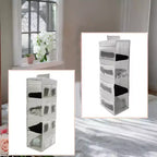 Unique Bargains 2-Shelf Closet Hanging Organizer with Magic Tapes