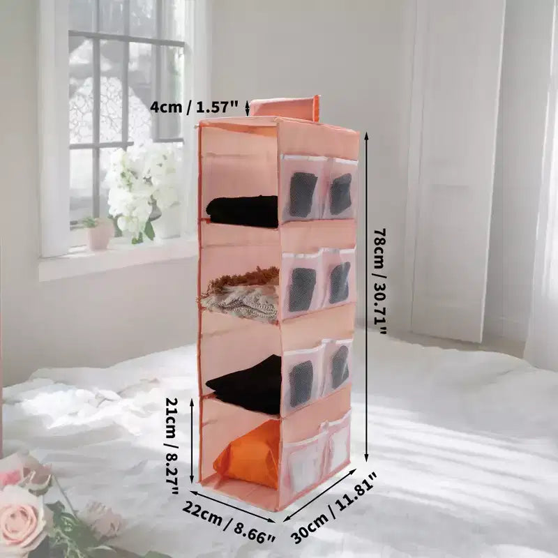 Unique Bargains 2-Shelf Closet Hanging Organizer with Magic Tapes