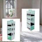 Unique Bargains 2-Shelf Closet Hanging Organizer with Magic Tapes