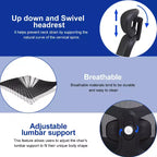 FDW Big and Tall Office Chair Home Office Chair & Sofa Desk Chair with Lumbar Support Flip UP Arms Headrest High Back Ergonomic Mesh Chair, Black