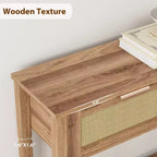 Entryway Table with 2 Drawers, Console Table for Entryway, Wooden Sofa Table with Storage, Boho Console Table for Living Room, Hallway Foyer Table