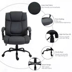 Vinsetto High Back Big and Tall Executive Office Chair 485lbs with Wide Seat Computer Desk Chair with Linen Fabric Swivel Wheels