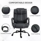 Vinsetto High Back Big and Tall Executive Office Chair 485lbs with Wide Seat Computer Desk Chair with Linen Fabric Swivel Wheels