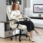 Vinsetto High Back Big and Tall Executive Office Chair 485lbs with Wide Seat Computer Desk Chair with Linen Fabric Swivel Wheels