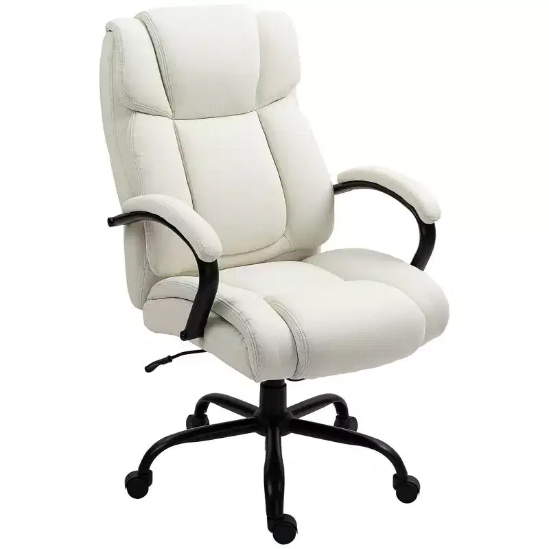 Vinsetto High Back Big and Tall Executive Office Chair 485lbs with Wide Seat Computer Desk Chair with Linen Fabric Swivel Wheels