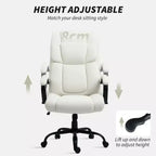 Vinsetto High Back Big and Tall Executive Office Chair 485lbs with Wide Seat Computer Desk Chair with Linen Fabric Swivel Wheels